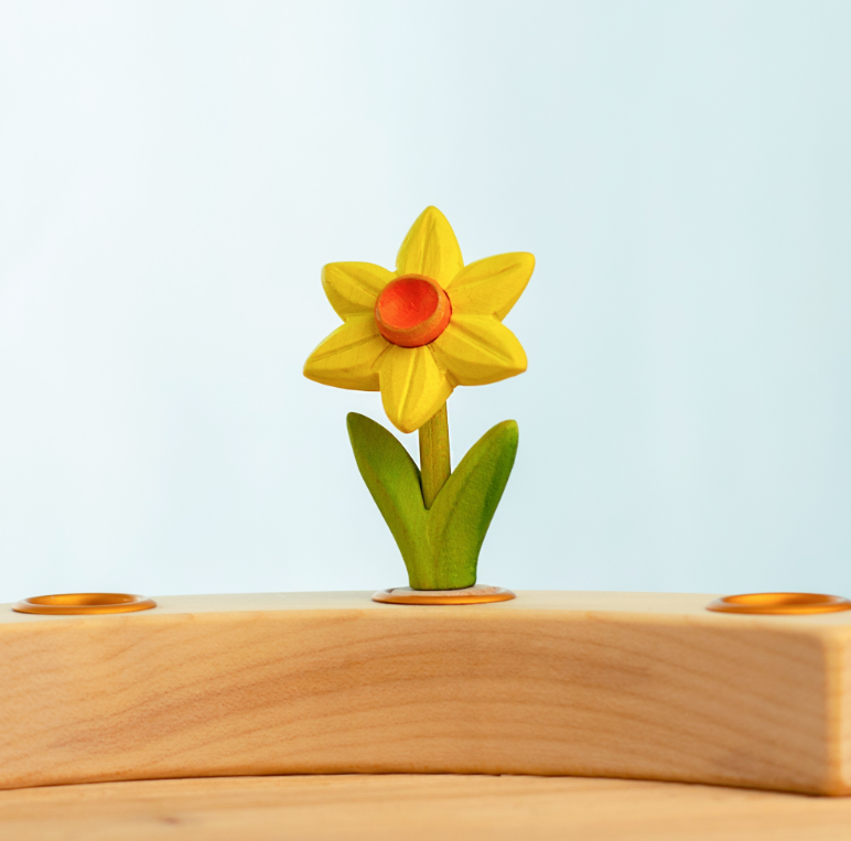 BumbuToys Figurine en bois pour couronne de célébration - Jonquille