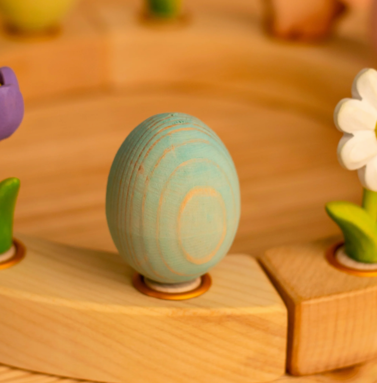 BumbuToys Figurine en bois pour couronne de célébration - Oeuf Bleu
