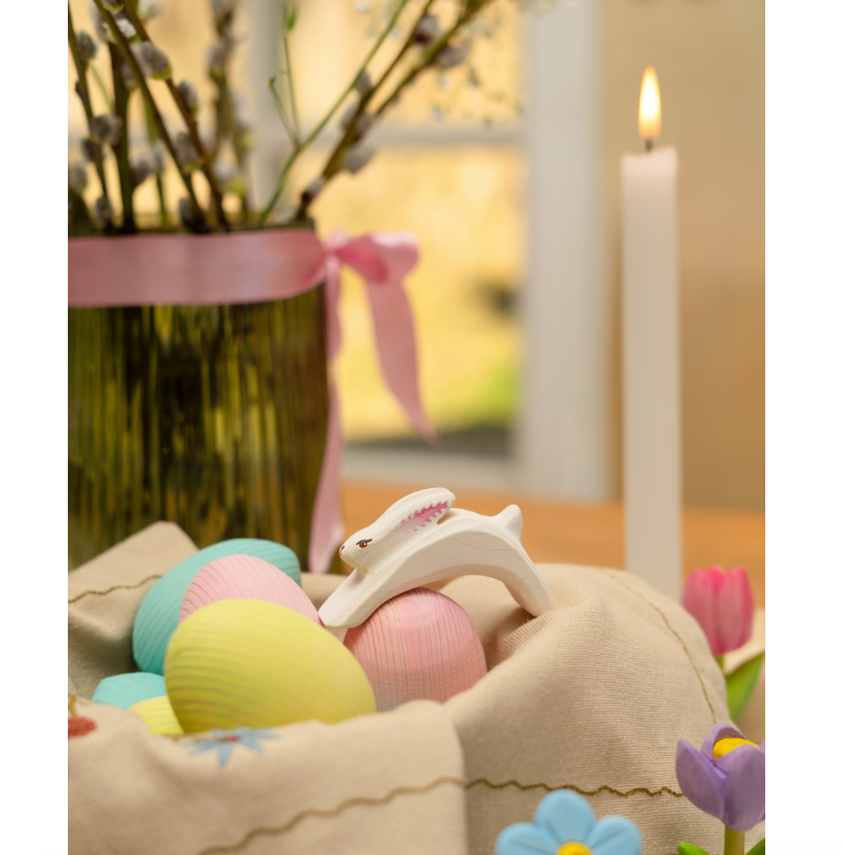 BumbuToys Figurine en bois pour couronne de célébration - Oeuf Rose
