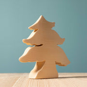 BumbuToys Grand sapin en bois naturel