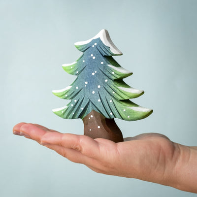 BumbuToys Petit Sapin enneigé en bois