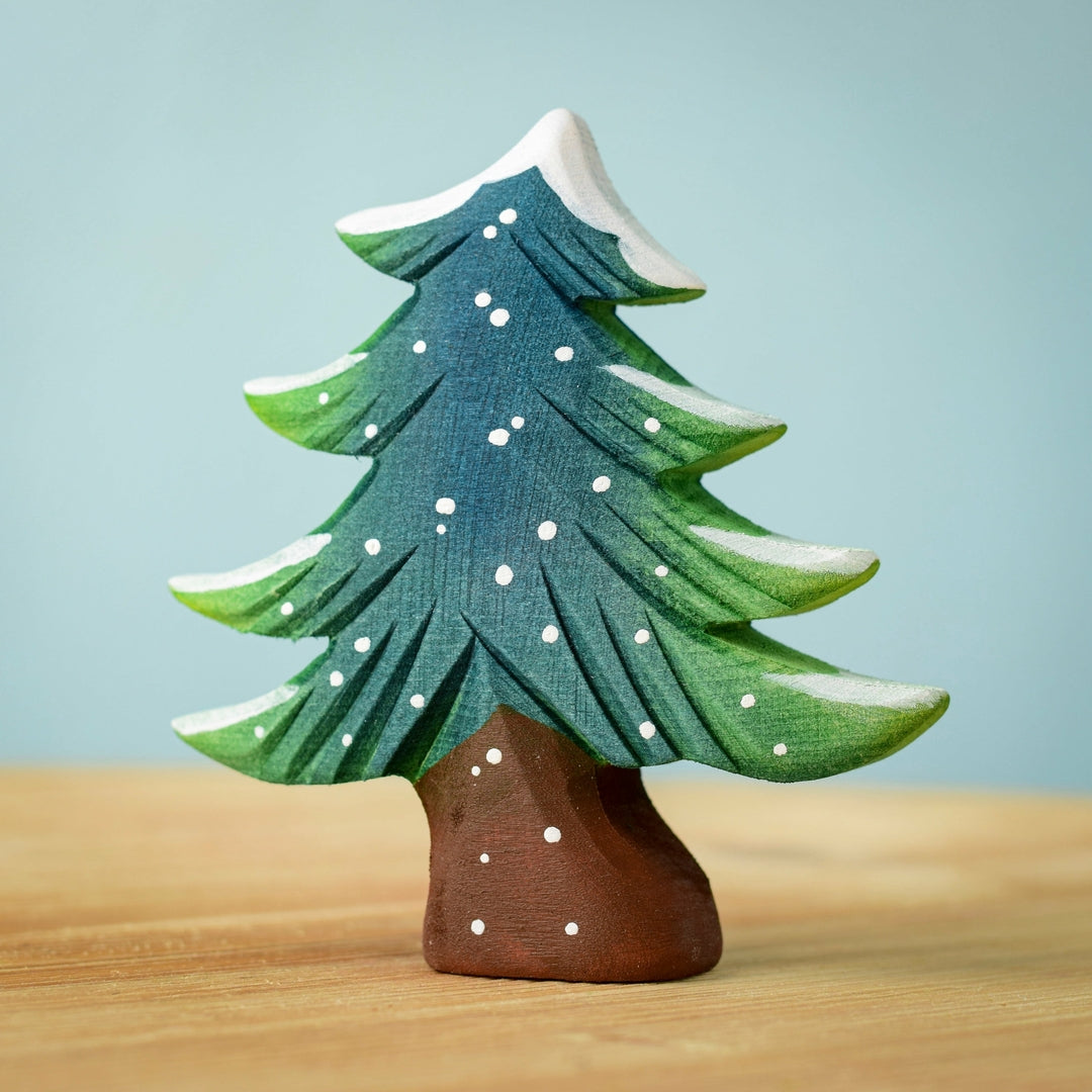 BumbuToys Petit Sapin enneigé en bois