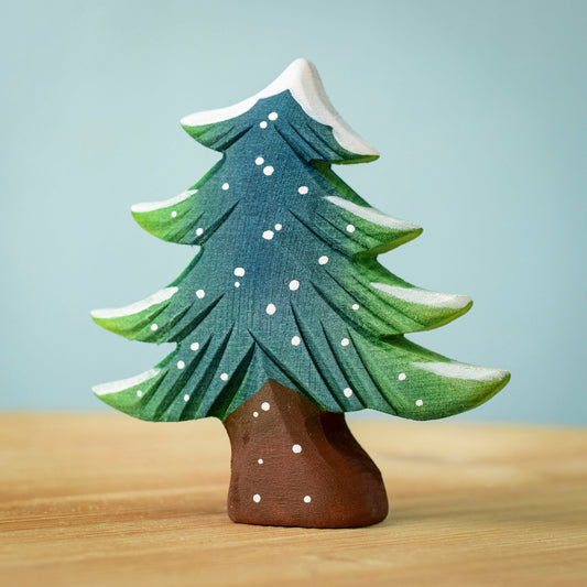 BumbuToys Petit Sapin enneigé en bois