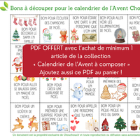 Bons d'activités à découper - Calendrier de l'Avent
