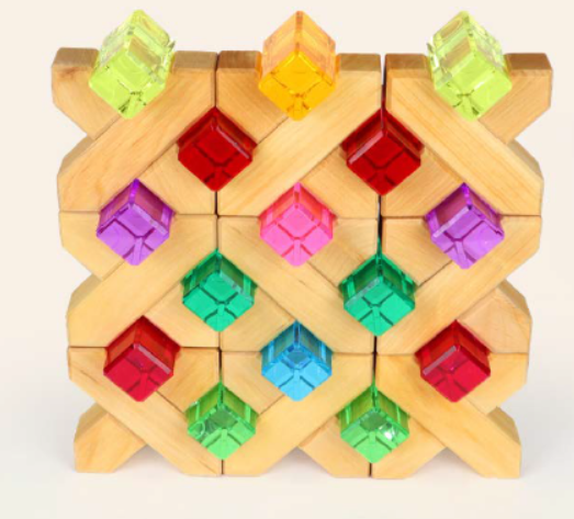 24 Grands blocs translucides colorés Bauspiel