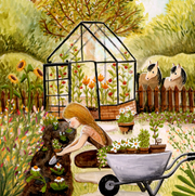 Carte à insérer pour la Lampe de saisons - Illustratrice E. Bennink - Gardening