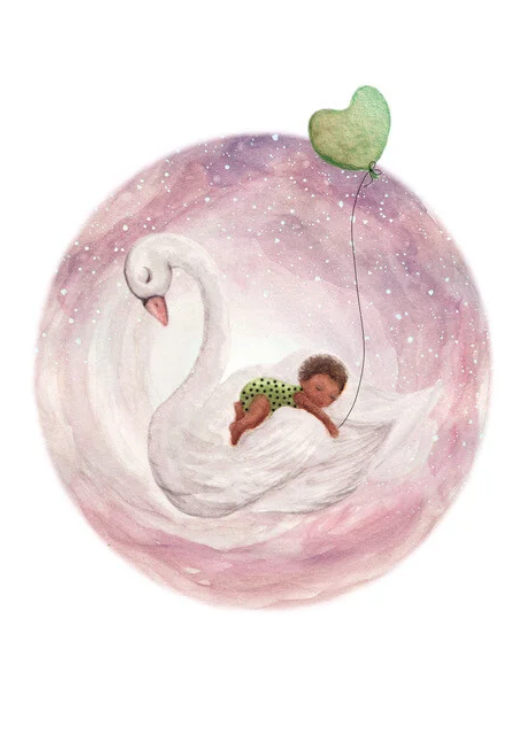 Carte postale Lullababy Lilac - Illustratrice Bijdehansje