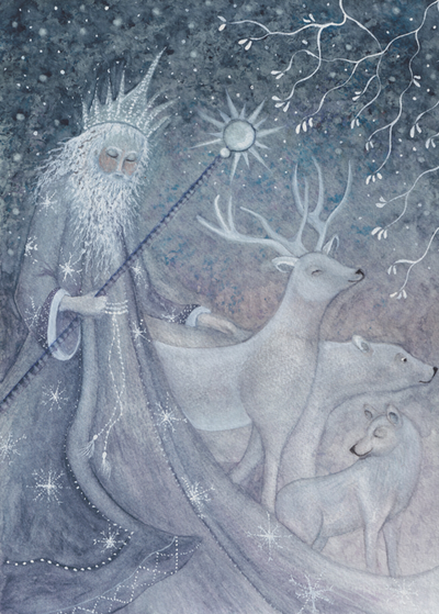 Carte postale King Winter - Illustratrice Bijdehansje