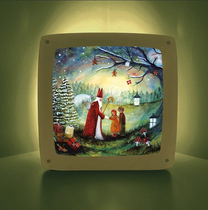 Carte à insérer pour Lampe Au fil des Saisons - Illustratrice Bijdehansje - Sint Nicolaas