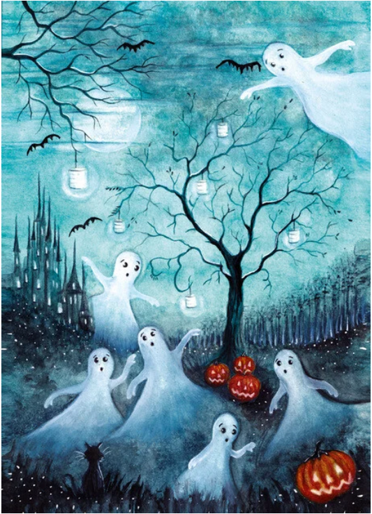 Carte Postale Spooky Halloween - Illustratrice Bijdehansje