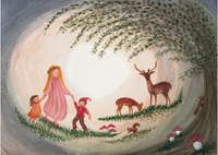 Carte Postale Girl with Deer - Illustratrice Bijdehansje