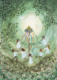 Carte Postale Maypole Dance - Ilustratrice Bijdehansje