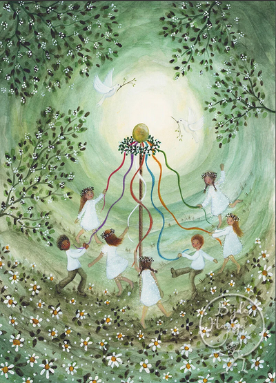 Carte Postale Maypole Dance - Ilustratrice Bijdehansje