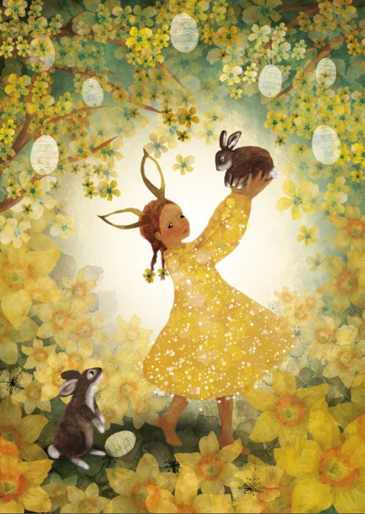 Carte Postale Easter Bunny - Ilustratrice Bijdehansje