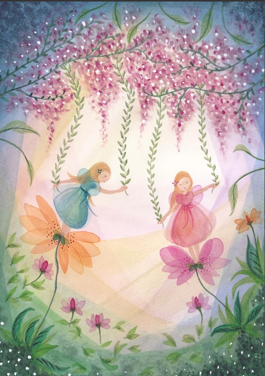 Carte Postale Fairies with Flowers - Ilustratrice Bijdehansje