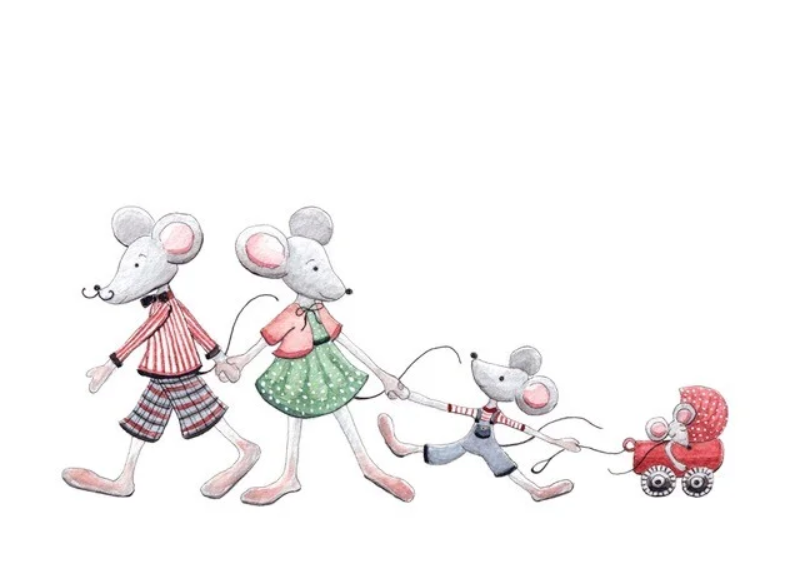 Carte Postale Mice - Ilustratrice Bijdehansje