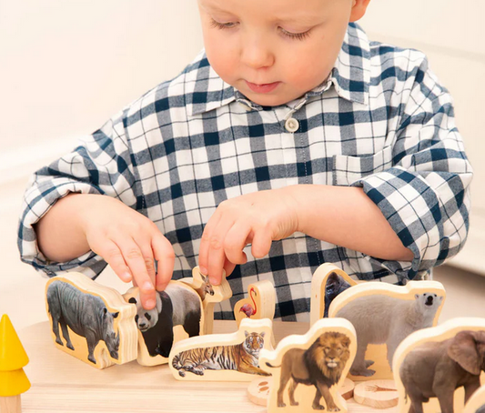 Tickit Animaux sauvages en bois - Lot de 15