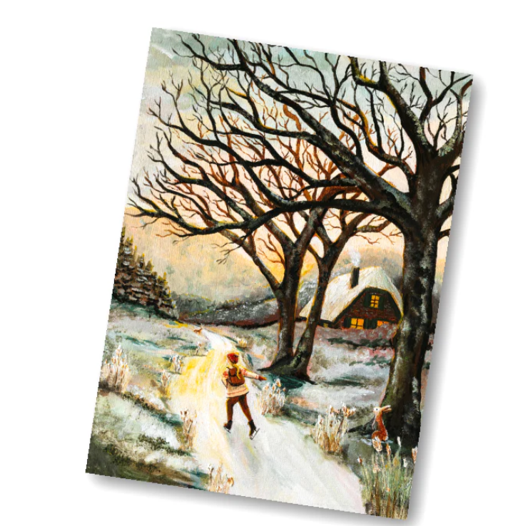 Carte postale Skating - Illustratrice E. Bennink