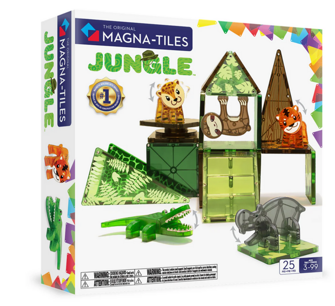 Magna Tiles Jeu magnétique - Jungle Animals Lot de 25 pièces