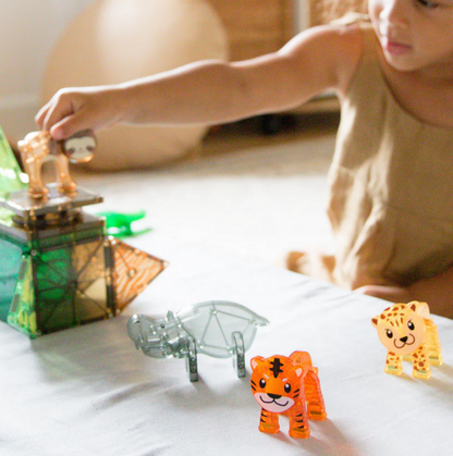 Magna Tiles Jeu magnétique - Jungle Animals Lot de 25 pièces