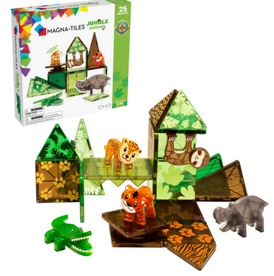 Magna Tiles Jeu magnétique - Jungle Animals Lot de 25 pièces