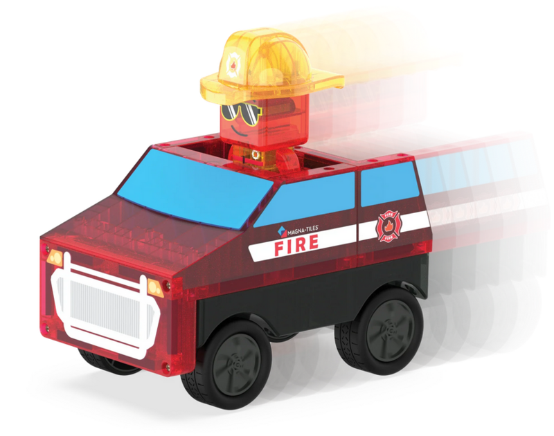 Magna Tiles Jeu magnétique - Les Pompiers Lot de 27 pièces