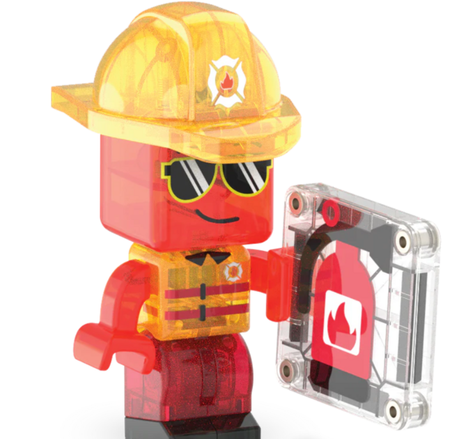 Magna Tiles Jeu magnétique - Les Pompiers Lot de 27 pièces