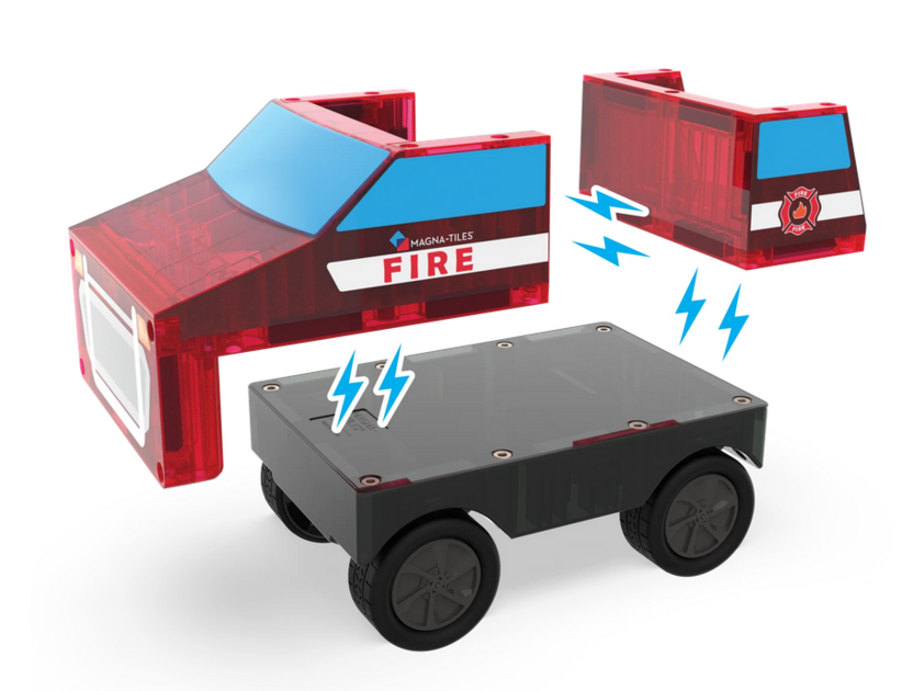 Magna Tiles Jeu magnétique - Les Pompiers Lot de 27 pièces