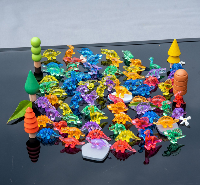 Tickit Dinosaures translucides - Lot de 60