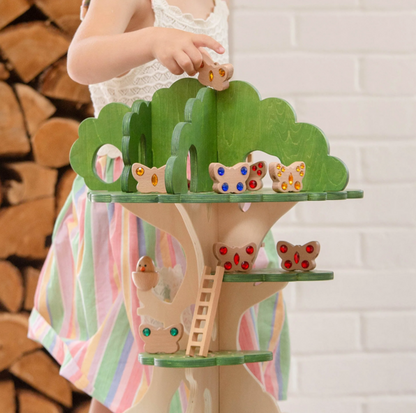 Tickit Papillons en bois avec pierres brillantes à enfiler - 20 pièces