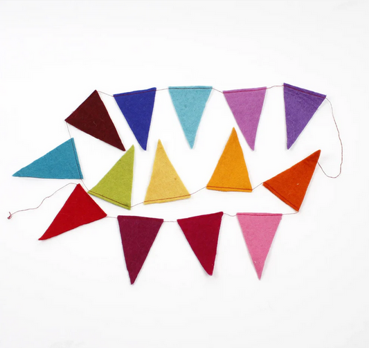 Guirlande de décoration en feutrine de laine Multicolore