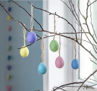 Suspension en feutrine de laine Petit Oeuf de Pâques Pastel - Divers coloris