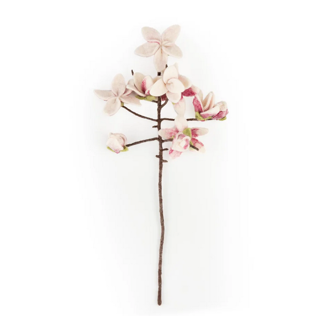 Sjaal met Verhaal Branche de Fleurs de Magnolia en feutrine de laine