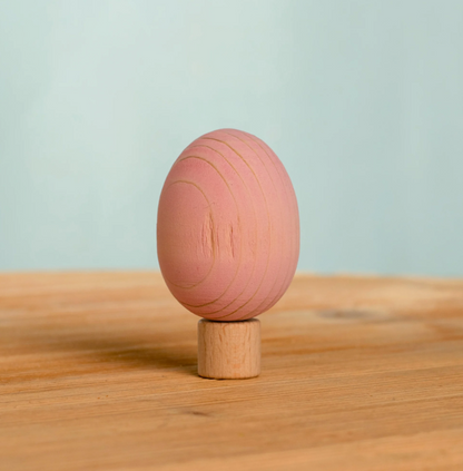 BumbuToys Figurine en bois pour couronne de célébration - Oeuf Rose
