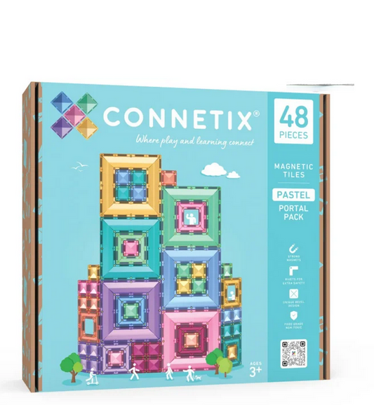 Connetix Jeu magnétique Portails colorés - Pastel Portal pack 48 pièces