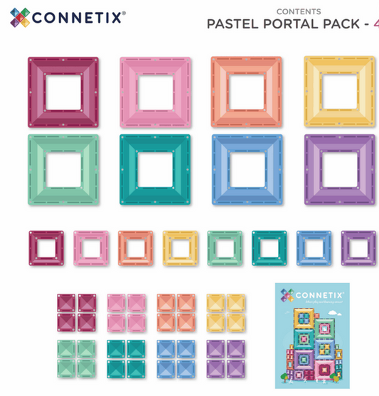 Connetix Jeu magnétique Portails colorés - Pastel Portal pack 48 pièces
