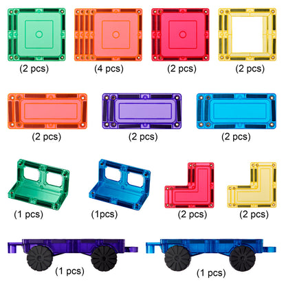 Pack d'extension Voitures Jeu magnétique Learn & Grow Toys - 28 pièces