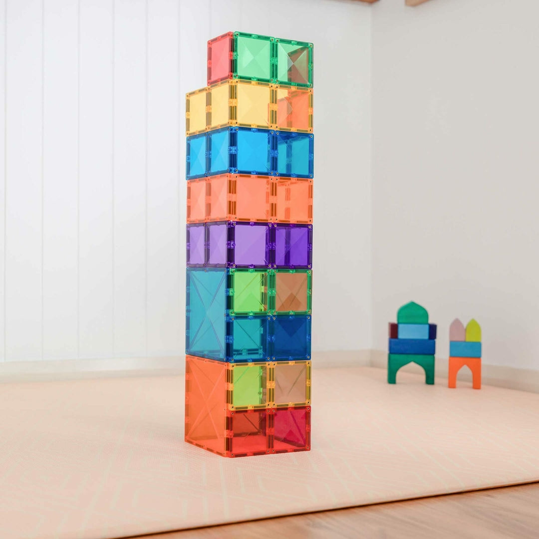 Connetix Tiles Pack de carrés Arc-en-ciel - 42 pièces