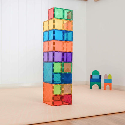 Connetix Tiles Pack de carrés Arc-en-ciel - 42 pièces