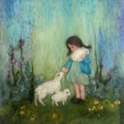 Carte à insérer pour Lampe Au fil des Saisons - Illustratrice A. Galland - Girl with Lamb