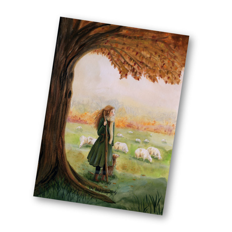 Carte postale  La Bergère - Illustratrice E. Bennink