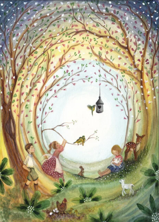 Carte postale Spring - Illustratrice Bijdehansje