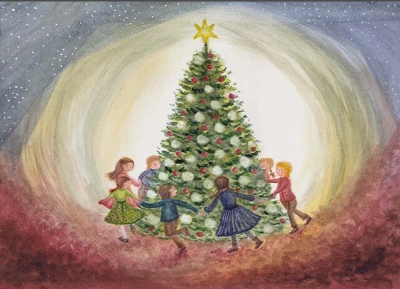 Carte postale Christmas Tree - Illustratrice Bijdehansje