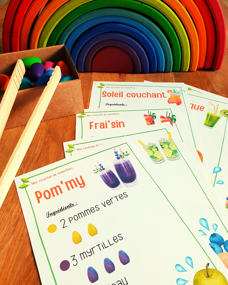 Mes recettes de Smoothies - Cartes éducatives à imprimer - Grapat Loose Parts