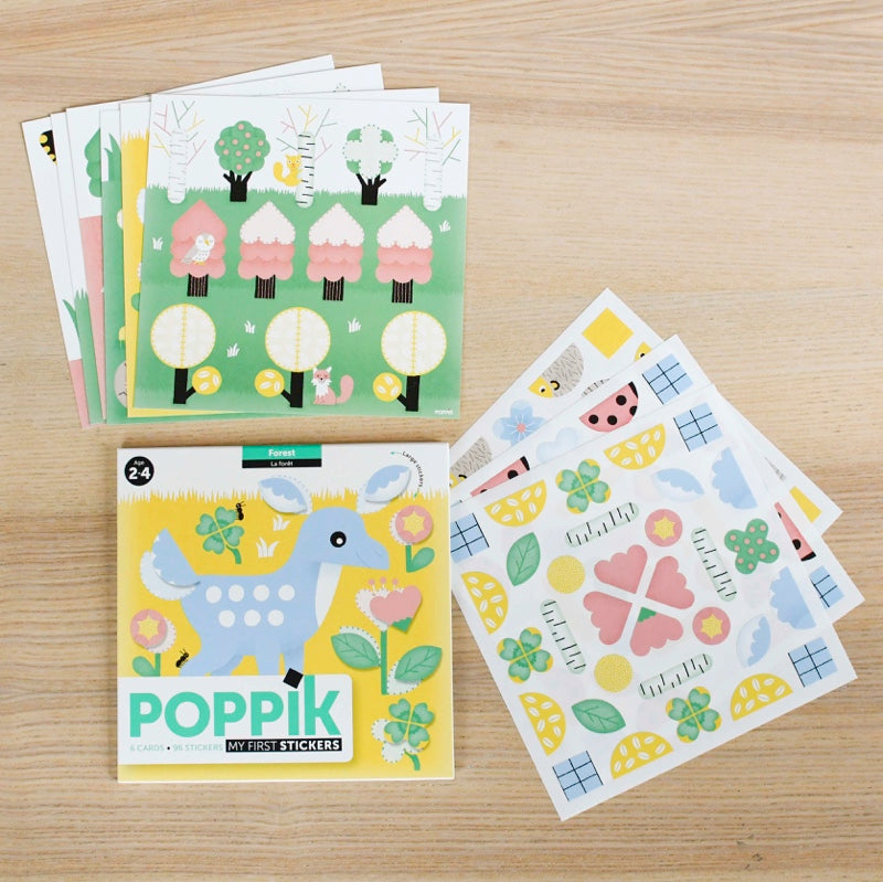 6 Cartes et 96 gommettes créatives La forêt POPPIK