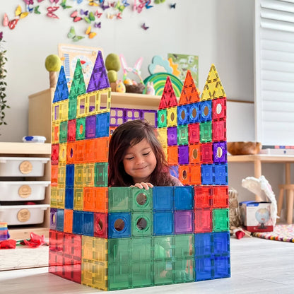 Pack de construction Jeu magnétique TileTek by Learn & Grow Toys - 110 pièces