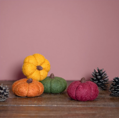 Citrouille Medium en feutrine de laine - Divers coloris