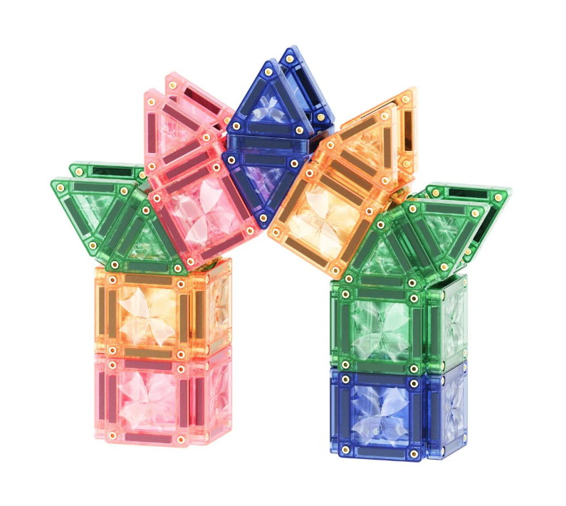 Cleverclixx Jeux magnétiques MINI pack Pastel - 28 pièces + boite de transport