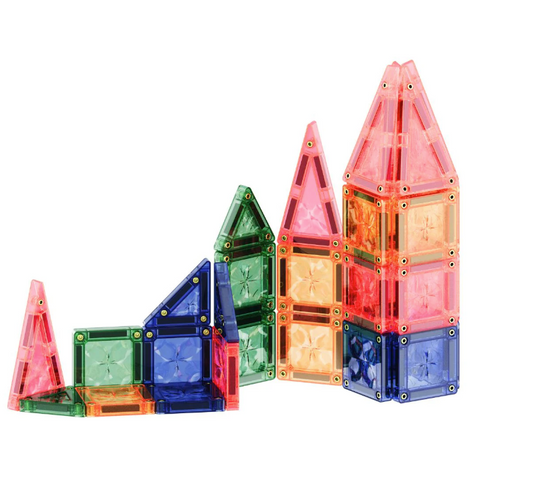 Cleverclixx Jeux magnétiques MINI pack Pastel - 28 pièces + boite de transport