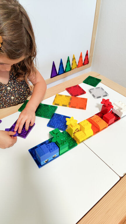 Cleverclixx Brick Tiles Pack Intense Magnetic Tiles - Lot de 16